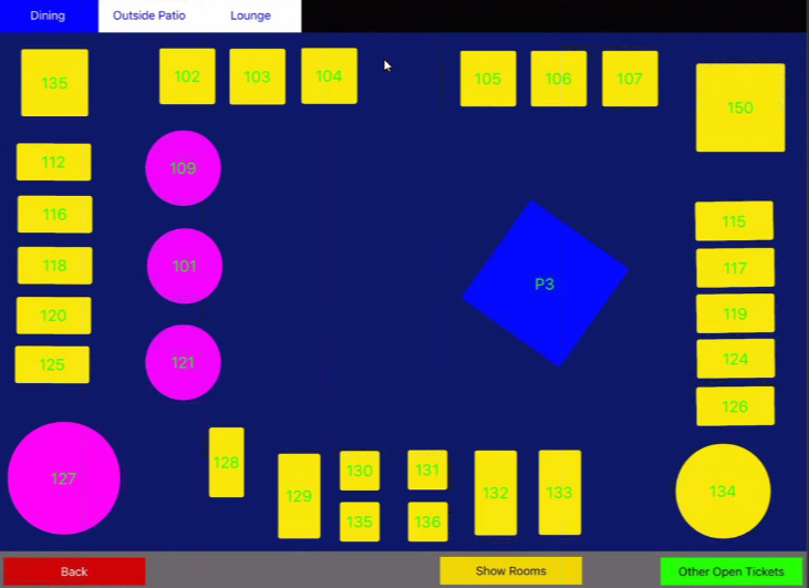 Paradise POS table layout