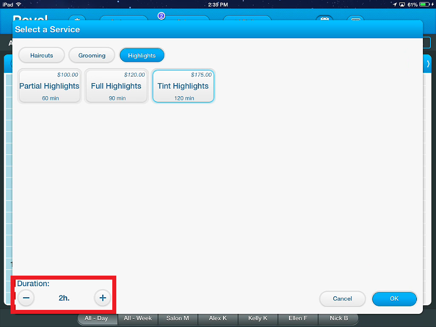 Revel appointment time
