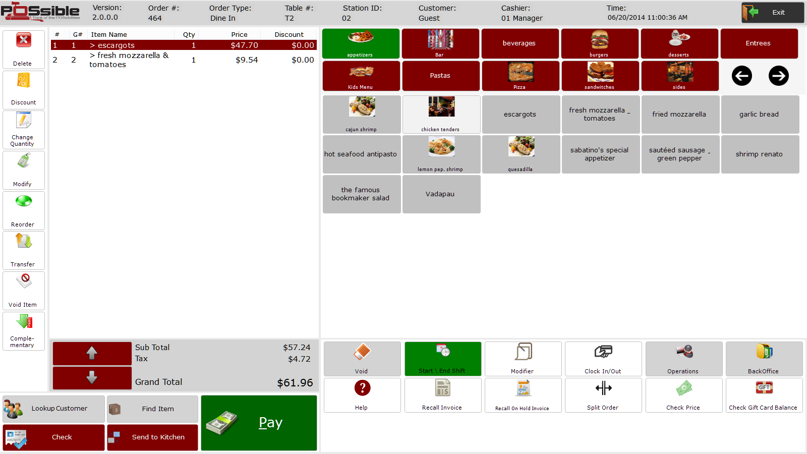 POSsible POS sales screen