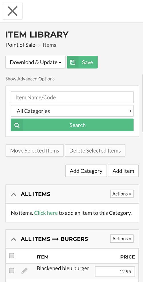 Vital Mobile item library