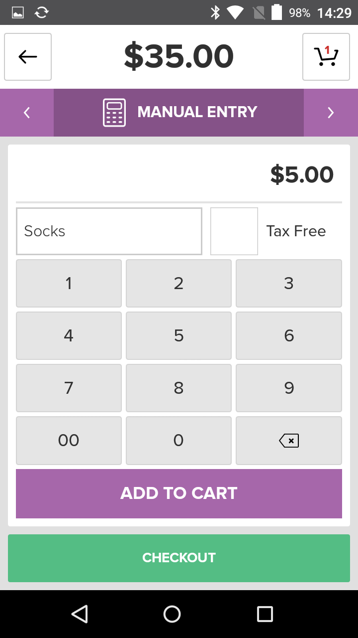 Vital X5 manual entry