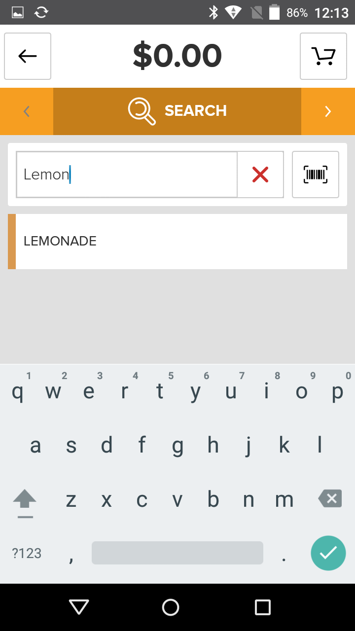 Vital POS item search